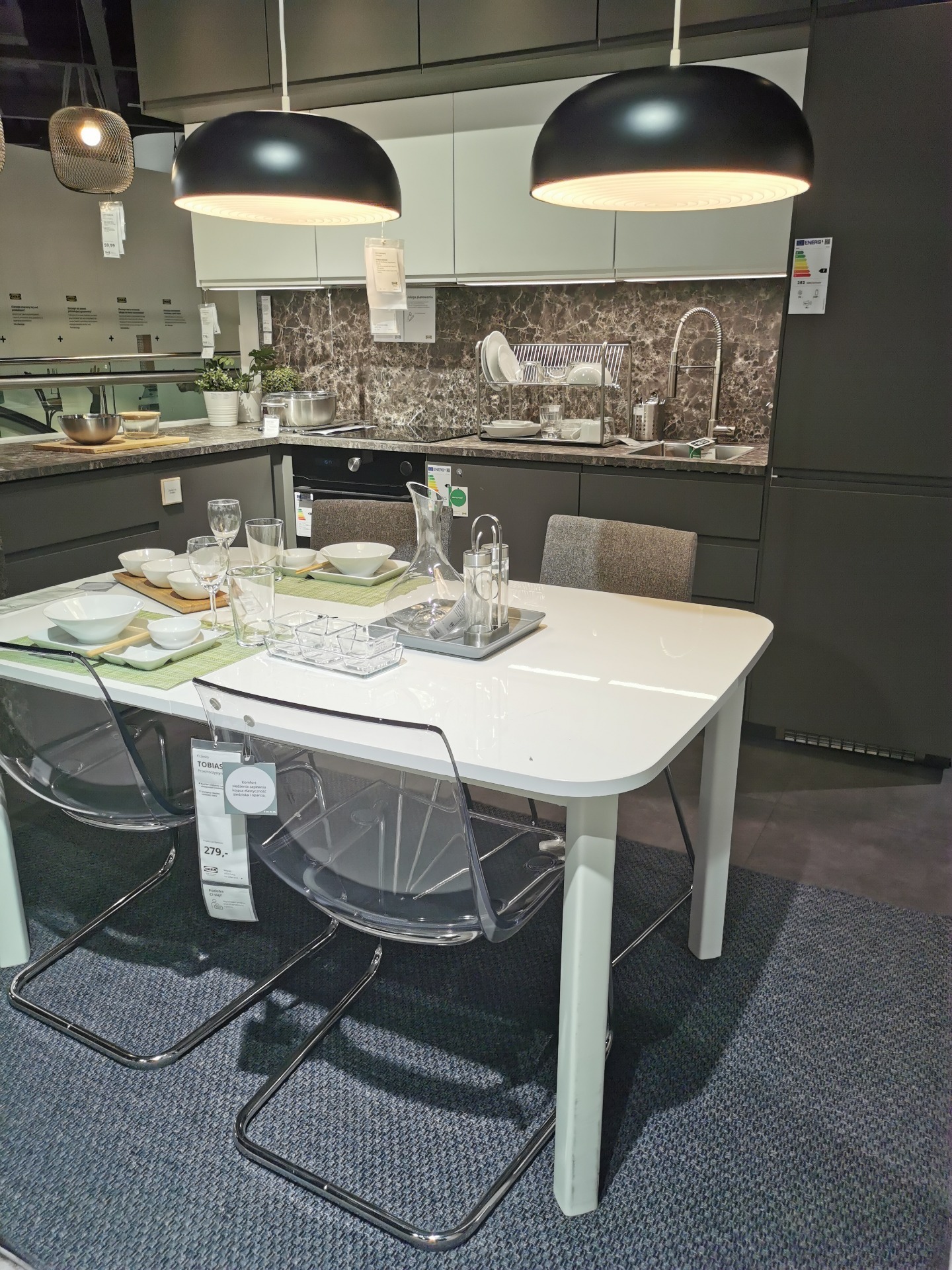 IKEA VOXTORP Kitchen: The Perfect Blend of White and Dark Gray